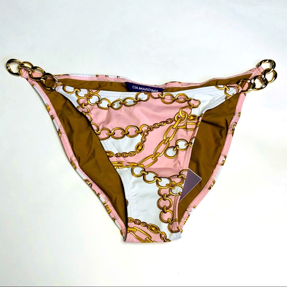 Cia Maritima Pink & White Chain Bikini Bottom